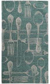 Χαλάκι Κουζίνας Canvas 1344 G Green-White Royal Carpet 75X250cm Chenille
