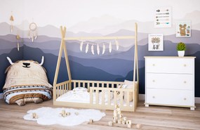 Κρεβάτι  Montessori Tipi με κάγκελα Natural  70x140cm  BC50043  BabyCute (Δώρο το Στρώμα)