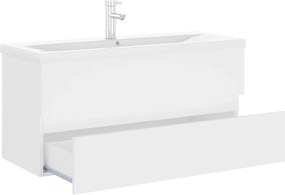 vidaXL Ντουλάπι Μπάνιου με Νιπτήρα Λευκό από Επεξεργασμένο Ξύλο