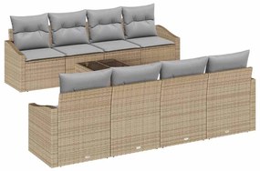 vidaXL Σετ Καναπέ Κήπου 9 pcs Μπεζ, Ανοιχτό Γκρι 55 x 55 x 37 εκ