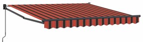 vidaXL Αντιανεμικό Ριγέ πορτοκαλί και καφέ 3,5 x 2,5 μ