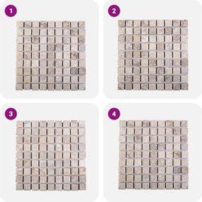 vidaXL Πλακίδια Μωσαϊκού Κρεμ 30 x 30 cm Μάρμαρο