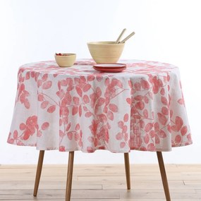 Τραπεζομάντηλο Santika Coral Nef-Nef Διάμετρος 180cm Cotton-Linen
