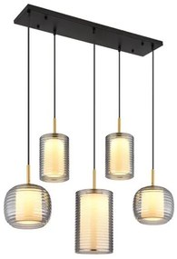 Κρεμαστό Φωτιστικό Οροφής LED 40W Μαύρο-Οπάλ Lampigna 15740-5 Globo Lighting-15740-5-Μαύρο 15740-5