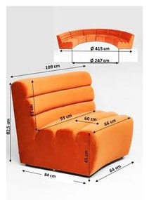 Καναπές Element Wave Πορτοκαλί 109x84x82.5εκ - Πορτοκαλί