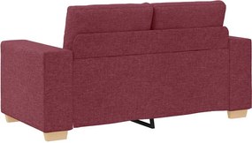 vidaXL Καναπές Διθέσιος Κόκκινος 160 x 77 x 82 εκ. Ύφασμα