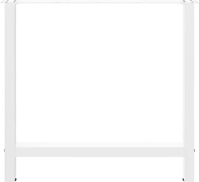 vidaXL Πόδια Τραπεζαρίας 2 τεμ. Λευκά 70x(72-73) εκ. Ατσάλι