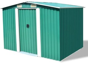 vidaXL Αποθήκη Κήπου Πράσινη 257 x 205 x 178 εκ. Μεταλλική