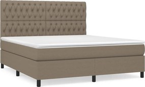 vidaXL Κρεβάτι Boxspring με Στρώμα Taupe 180x200 εκ. Υφασμάτινο