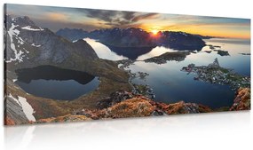 Εικόνα μαγευτικό πανόραμα βουνού με ηλιοβασίλεμα - 100x50