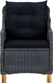 vidaXL Σετ Τραπεζαρίας Κήπου 5 Τεμαχίων Σκούρο Γκρι