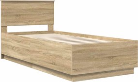 vidaXL Σκελετός Κρεβατιού Sonoma Δρυς 90 x 190 cm Επεξεργασμένο Ξύλο
