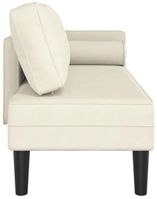 vidaXL Ανάκλιντρο Κρεμ Υφασμάτινο με Βελούδινο