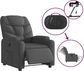vidaXL Πολυθρόνα Ανακλινόμενη Ηλεκτρική Σκούρο Γκρι Υφασμάτινη