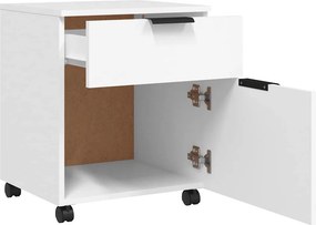 vidaXL Κινητό Ντουλάπι Αρχείων Λευκό 45 x 38 x 54 εκ. Επεξ. Ξύλο Ρόδες