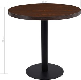 vidaXL Τραπέζι Bistro Σκούρο Καφέ 80 εκ. από MDF