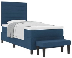 vidaXL Κρεβάτι με ελατήρια με στρώμα Μπλε 100 x 200 cm ύφασμα