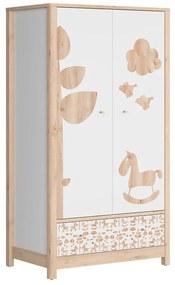 Ντουλάπα Boston BJ104, Οξιά, Άσπρο, 182x100x60cm, 75 kg, Πόρτες ντουλάπας: Με μεντεσέδες, Αριθμός ραφιών: 1, Αριθμός ραφιών: 1 | Epipla1.gr