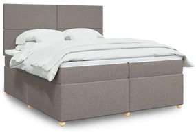 VidaXL Κρεβάτι Boxspring με Στρώμα Taupe 200x200 εκ. Υφασμάτινο