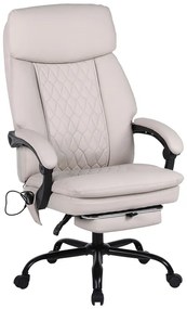 Καρέκλα γραφείου διευθυντή Sedici pakoworld με μηχανισμό massage- pu μπεζ 72x63x115-123εκ