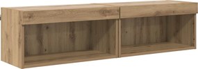 vidaXL Σετ τοίχου για τηλεόραση 6 pcs Τεχνίτικη Δρυς