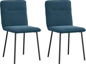 vidaXL Καρέκλες Τραπεζαρίας 2 τεμ. Μπλε Βελούδινες