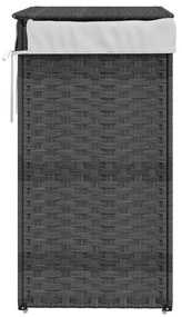 vidaXL Καλάθι Πλυντηρίου με Καπάκι Γκρι 46x33x60 εκ. Συνθετικό Ρατάν