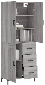 vidaXL Ντουλάπι Γκρι Sonoma 69,5 x 34 x 180 εκ. Επεξεργασμένο Ξύλο
