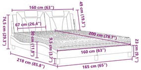 Κρεβάτι με Στρώμα Καπουτσίνο 160x200εκ.από Συνθ.Δέρμα - Καφέ