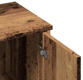Κομοδίνο με καθρέφτη Παλιό ξύλο 86,5x35x136 cm - Καφέ
