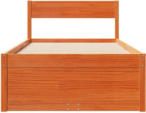 vidaXL Σκελετός Κρεβ. Χωρίς Στρώμα Καφέ Κεριού 75x190 εκ Μασίφ Πεύκο
