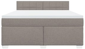 Κρεβάτι Boxspring με Στρώμα Taupe 180x200 εκ. Υφασμάτινο - Μπεζ-Γκρι