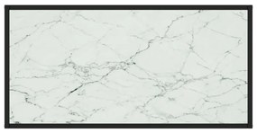 vidaXL Τραπεζάκι Σαλονιού Μαύρο 100x50x35 εκ. Λευκό Γυαλί Όψη Μαρμάρου
