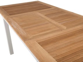 Τραπέζι εξωτερικού χώρου Dallas 809, Ξύλο, 75x90cm, 38 kg, Ανοιχτό χρώμα ξύλου, Άσπρο, Μέταλλο, Ξύλο: Ξύλο Teak | Epipla1.gr