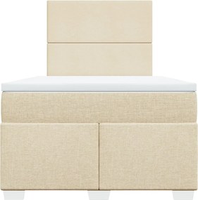 vidaXL Κρεβάτι Boxspring με Στρώμα Κρεμ 120x190 εκ. Υφασμάτινο