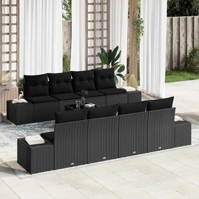 vidaXL Σετ Καναπέ Κήπου με μαξιλάρι 7 pcs Μαύρο 55 x 55 x 37 εκ