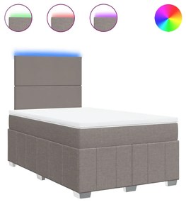 Κρεβάτι Boxspring με Στρώμα Taupe 120x190 εκ. Υφασμάτινο - Μπεζ-Γκρι