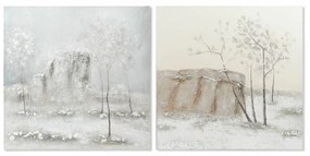 Καμβάς DKD Home Decor Τζίντζερ Καμβάς 100 x 3,8 x 100 cm (2 Τεμάχια)