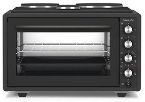 Davoline URBAN CHEF 3703 BL Ηλεκτρικό Φουρνάκι 37lt με 3 Εστίες 2800W Μαύρο