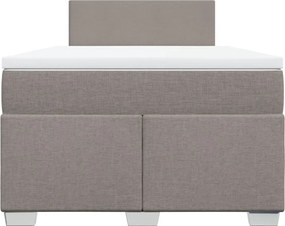 vidaXL Κρεβάτι Boxspring με Στρώμα Taupe 120x200 εκ. Υφασμάτινο