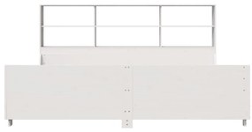 vidaXL Κρεβάτι Βιβλιοθήκη Χωρίς Στρώμα Λευκό 180x200 εκ Μασίφ Ξύλο