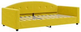 vidaXL Καναπές Κρεβάτι με Στρώμα Κίτρινο 100 x 200 εκ. Βελούδινος