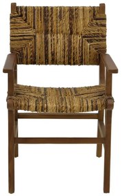 Πολυθρόνα Refane φυσικό teak ξύλο-banana σχοινί 55x60x85εκ