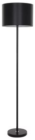 ASHLEY 00822 Μοντέρνο Φωτιστικό Δαπέδου Μονόφωτο 1 x E27 Μαύρο Μεταλλικό Καμπάνα με Μαύρο Ύφασμα &amp; Μαύρη Βάση D35 x H145cm