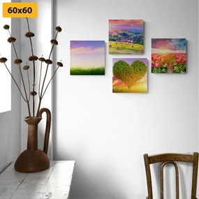 Σετ εικόνων της φύσης σε παστέλ χρώματα - 4x 60x60