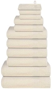 vidaXL Σετ Πετσετών 12 Τεμαχίων FROGN Κρεμ 360 γρ./μ²