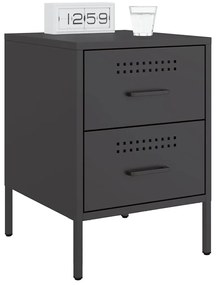 vidaXL Κομοδίνο Μαύρο 36x39x50,5 εκ. από Χάλυβα
