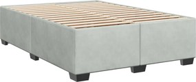 vidaXL Κρεβάτι Box Spring με Στρώμα και LED Ανοιχτό γκρι 140 x 190 cm