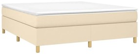 vidaXL Κρεβάτι Boxspring με Στρώμα Κρεμ 160x200 εκ. Υφασμάτινο