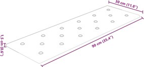 vidaXL Κεφαλάρι Τοίχου 12 pcs Καφέ 90 x 30 cm Τεχνητό Δέρμα